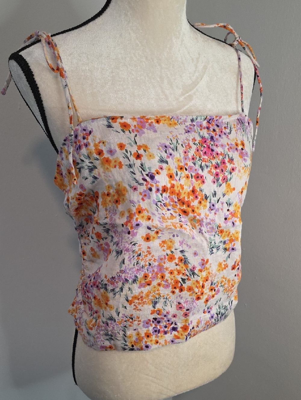 H&M Linen Stretch Floral Top / Large